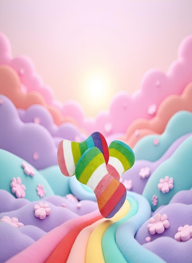 Bwexxt 2Pcs Colorful Dog Plush Vocal Toy Rainbow Dog Bone-Shape Chewing Toy Safe for Light Chewers for Pet Playing Use Adorable Quality and Practical Attractive and Professional Chew Toys Pet Supplies - Image 4